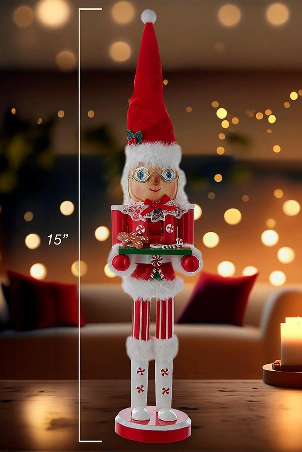 Kurt Adler 15" Wooden Mrs. Claus Nutcracker