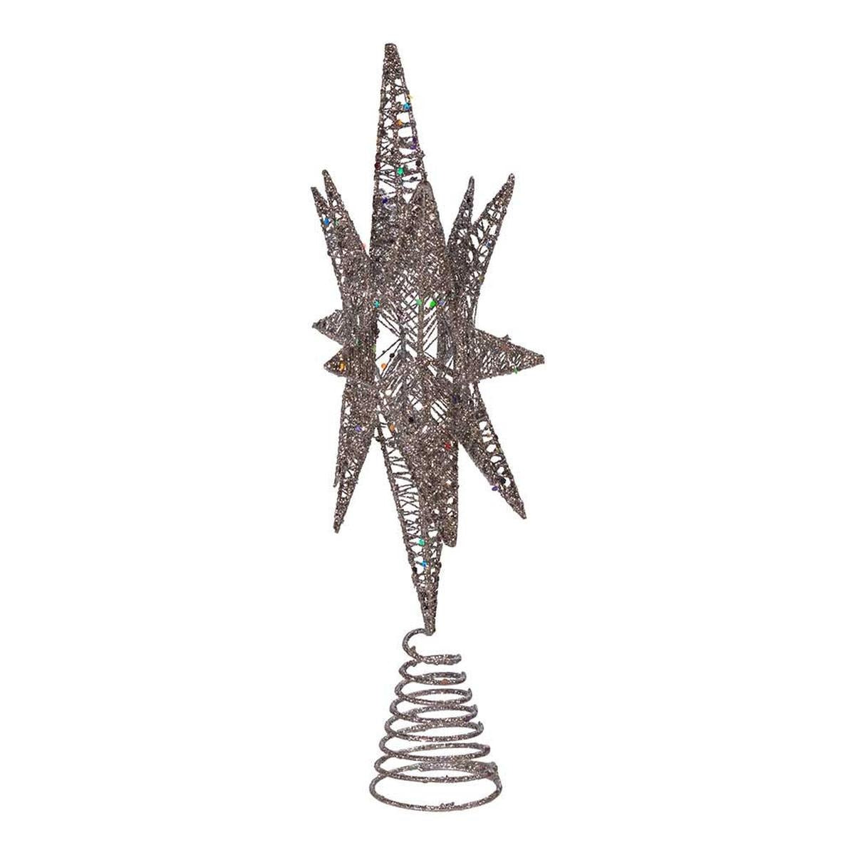 Shop For Kurt Adler 15.5 - Inch Silver Glitter Wire 3D Star Treetop