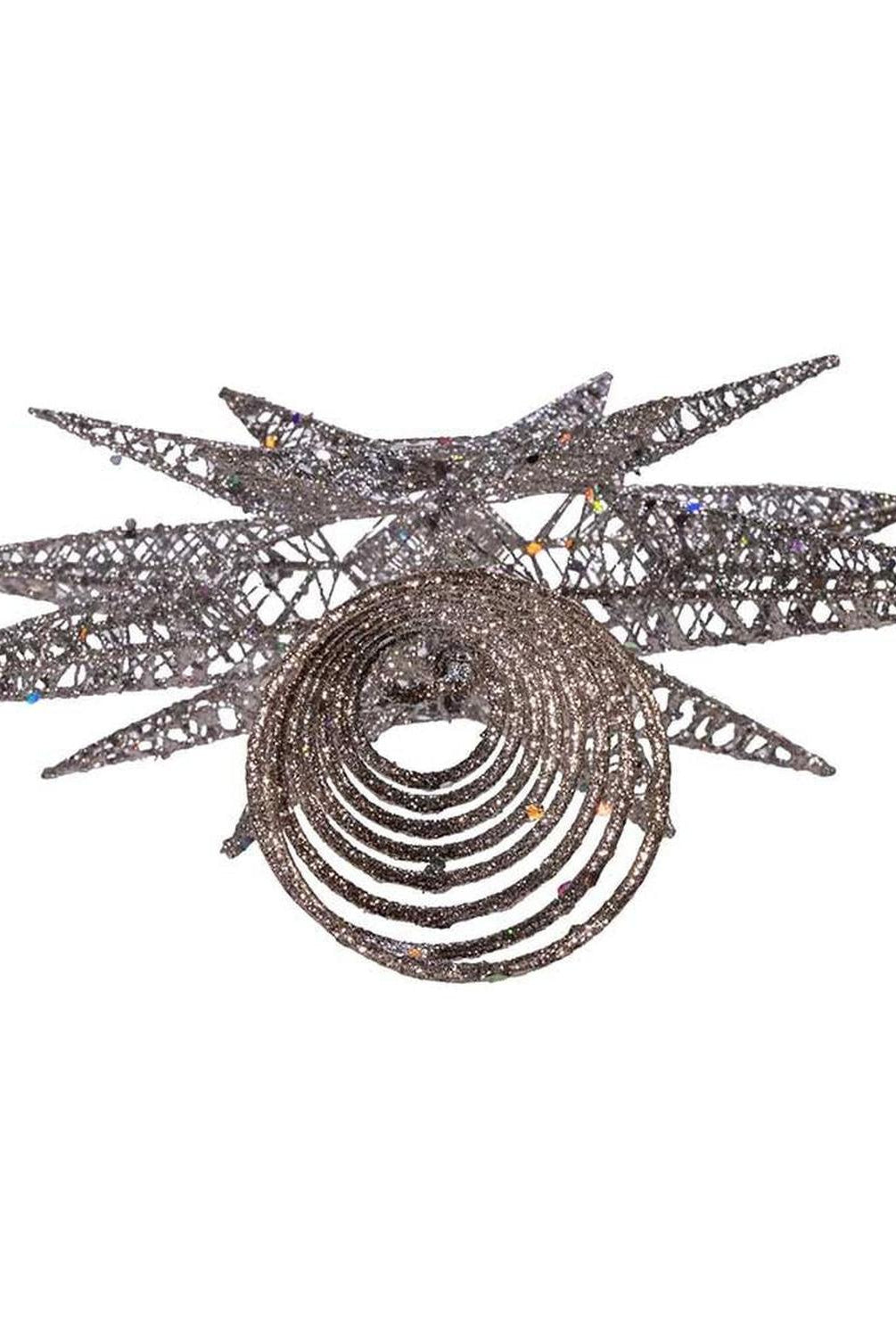 Kurt Adler 15.5-Inch Silver Glitter Wire 3D Star Treetop