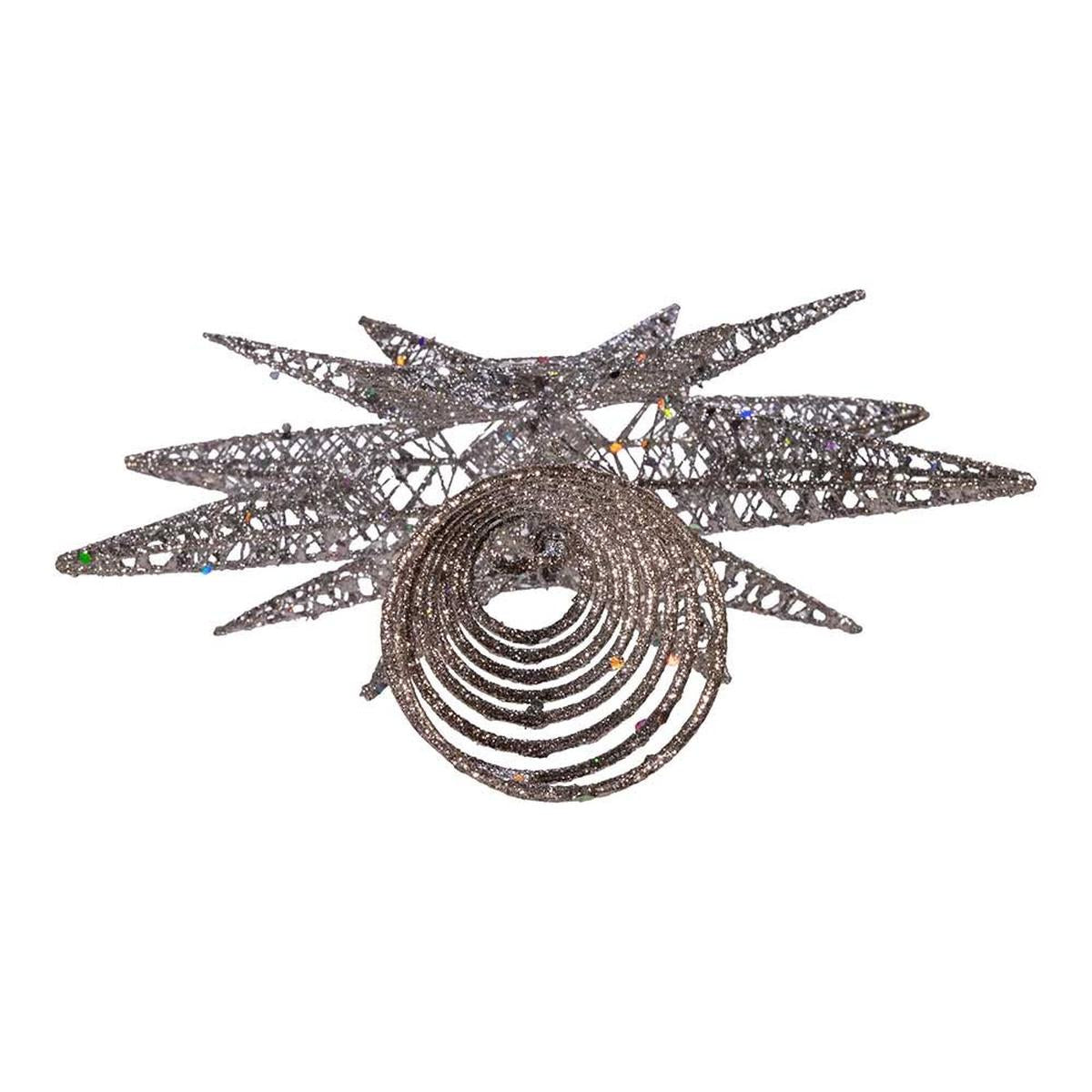 Shop For Kurt Adler 15.5 - Inch Silver Glitter Wire 3D Star Treetop