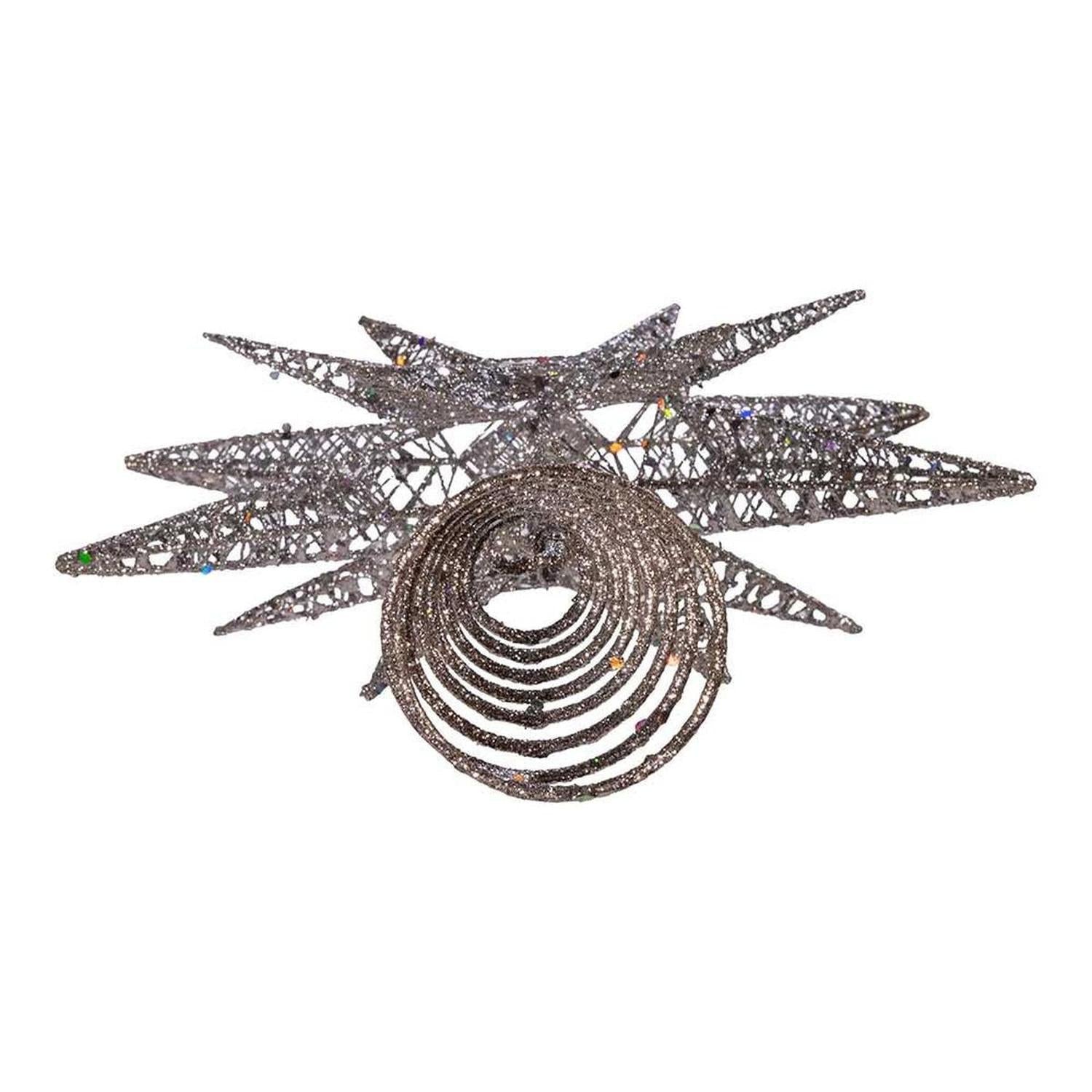 Shop For Kurt Adler 15.5 - Inch Silver Glitter Wire 3D Star Treetop
