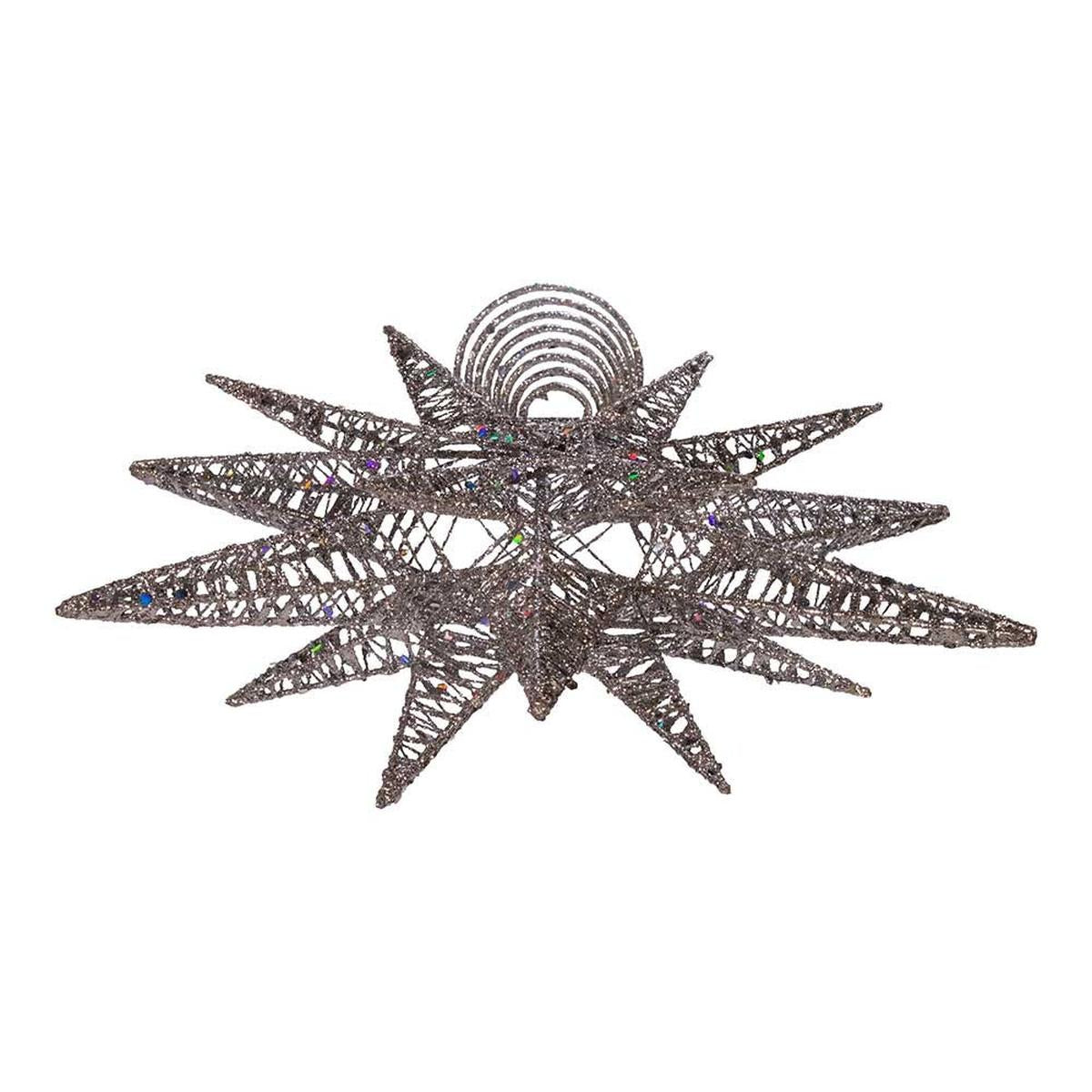 Shop For Kurt Adler 15.5 - Inch Silver Glitter Wire 3D Star Treetop