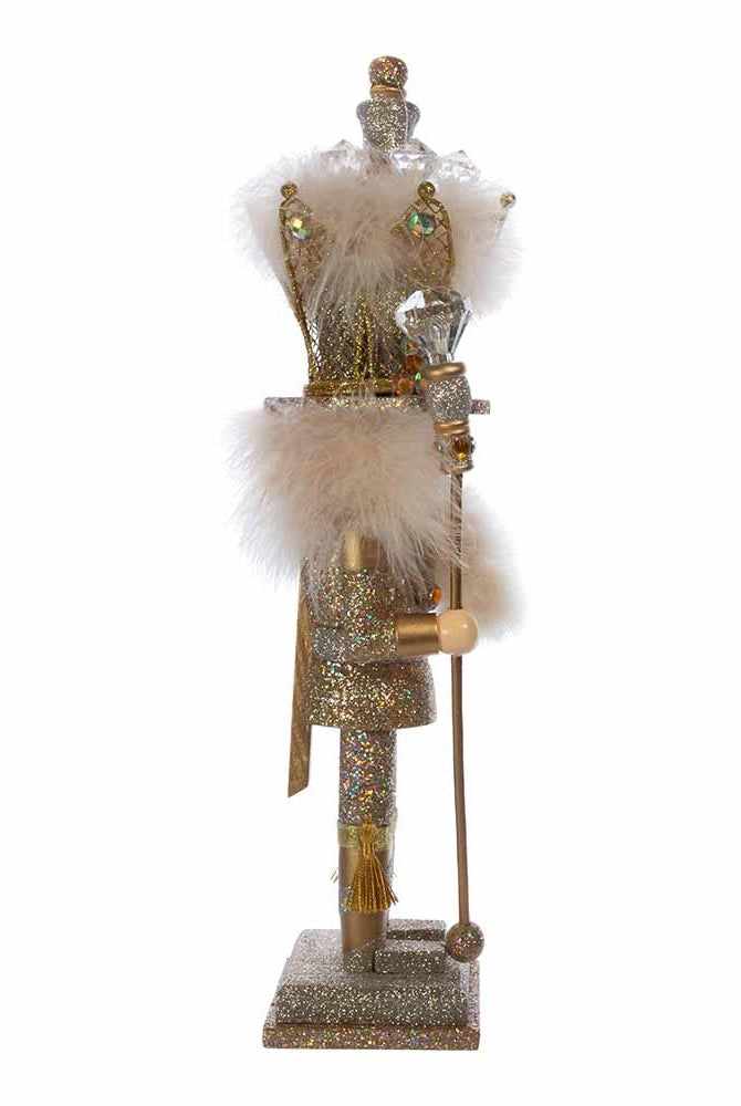 Shop For Kurt Adler 16 - Inch Hollywood Platinum and Gold Glitter King Nutcracker
