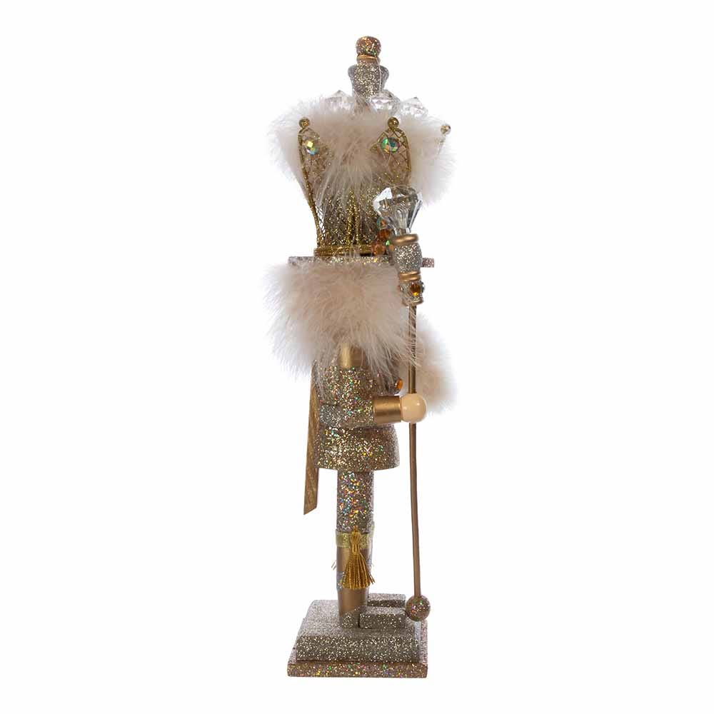Shop For Kurt Adler 16 - Inch Hollywood Platinum and Gold Glitter King Nutcracker