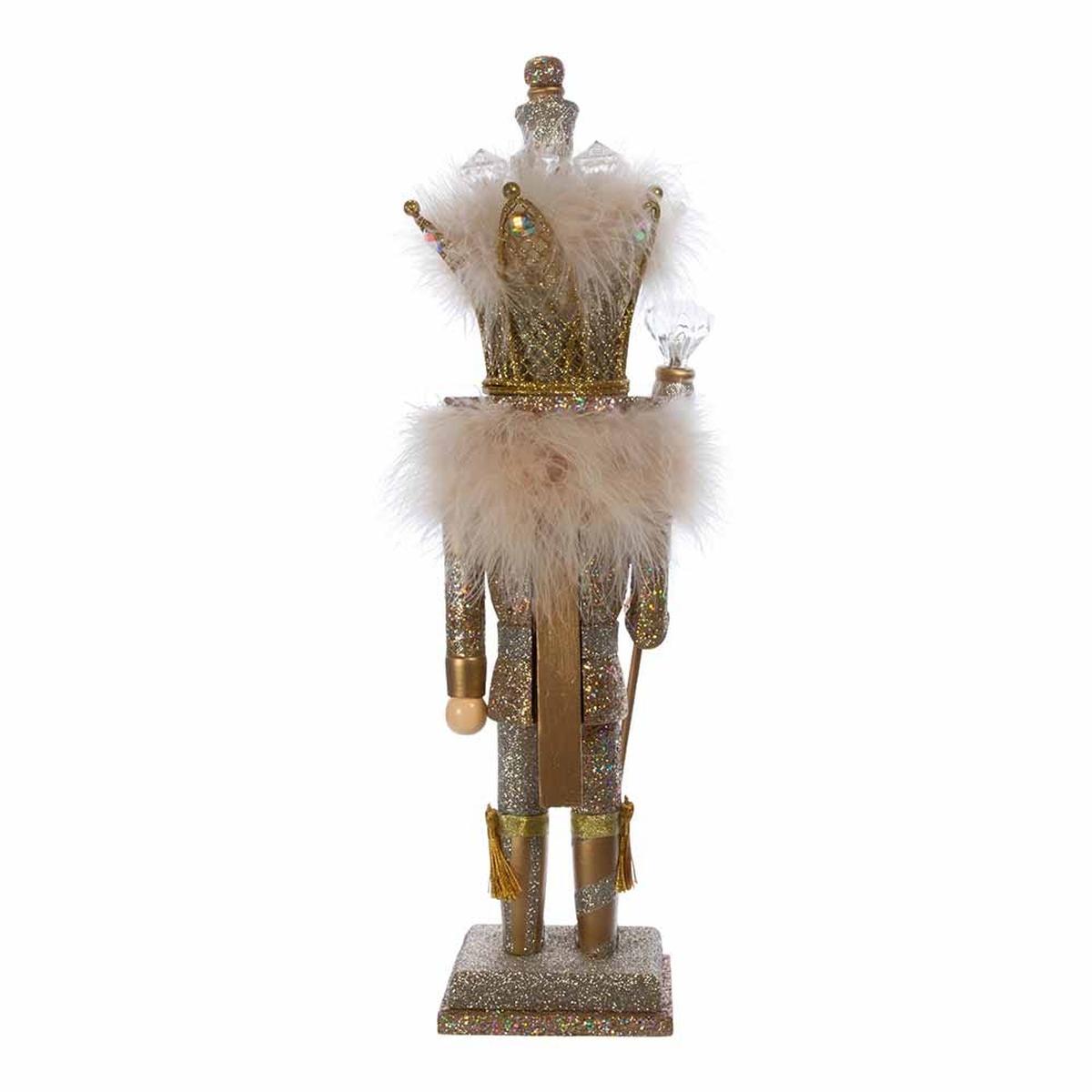 Shop For Kurt Adler 16 - Inch Hollywood Platinum and Gold Glitter King Nutcracker