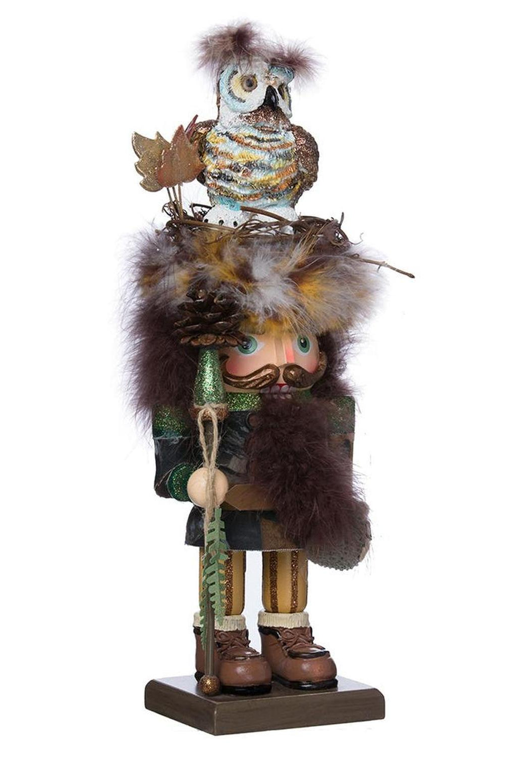 Kurt Adler 16-Inch Hollywood Woodsman Nutcracker with Owl Hat