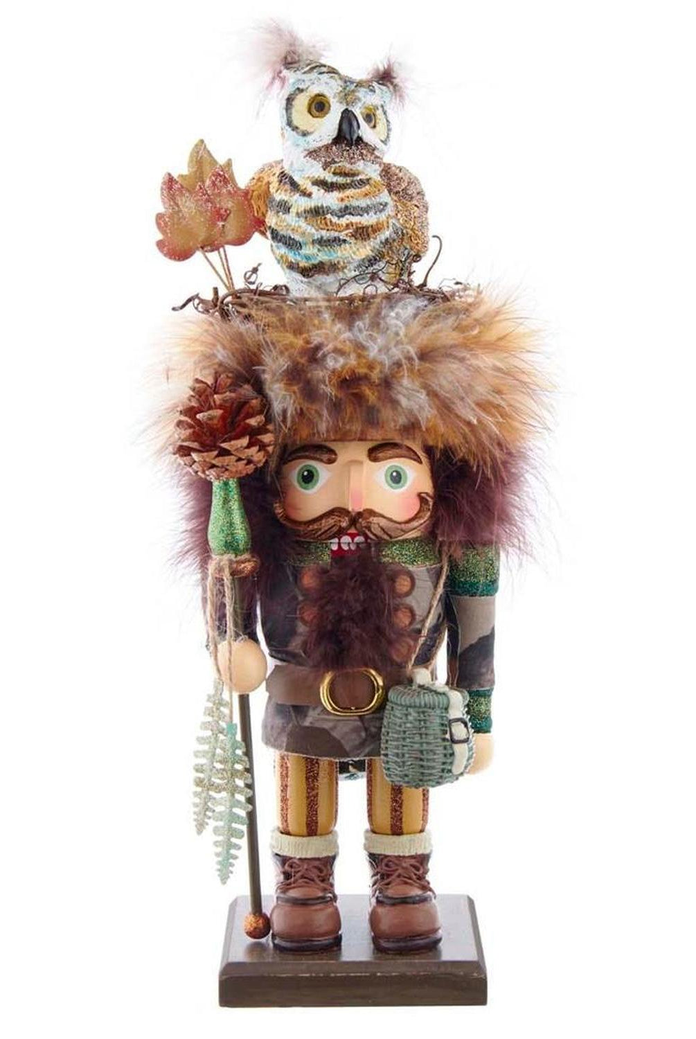 Kurt Adler 16-Inch Hollywood Woodsman Nutcracker with Owl Hat