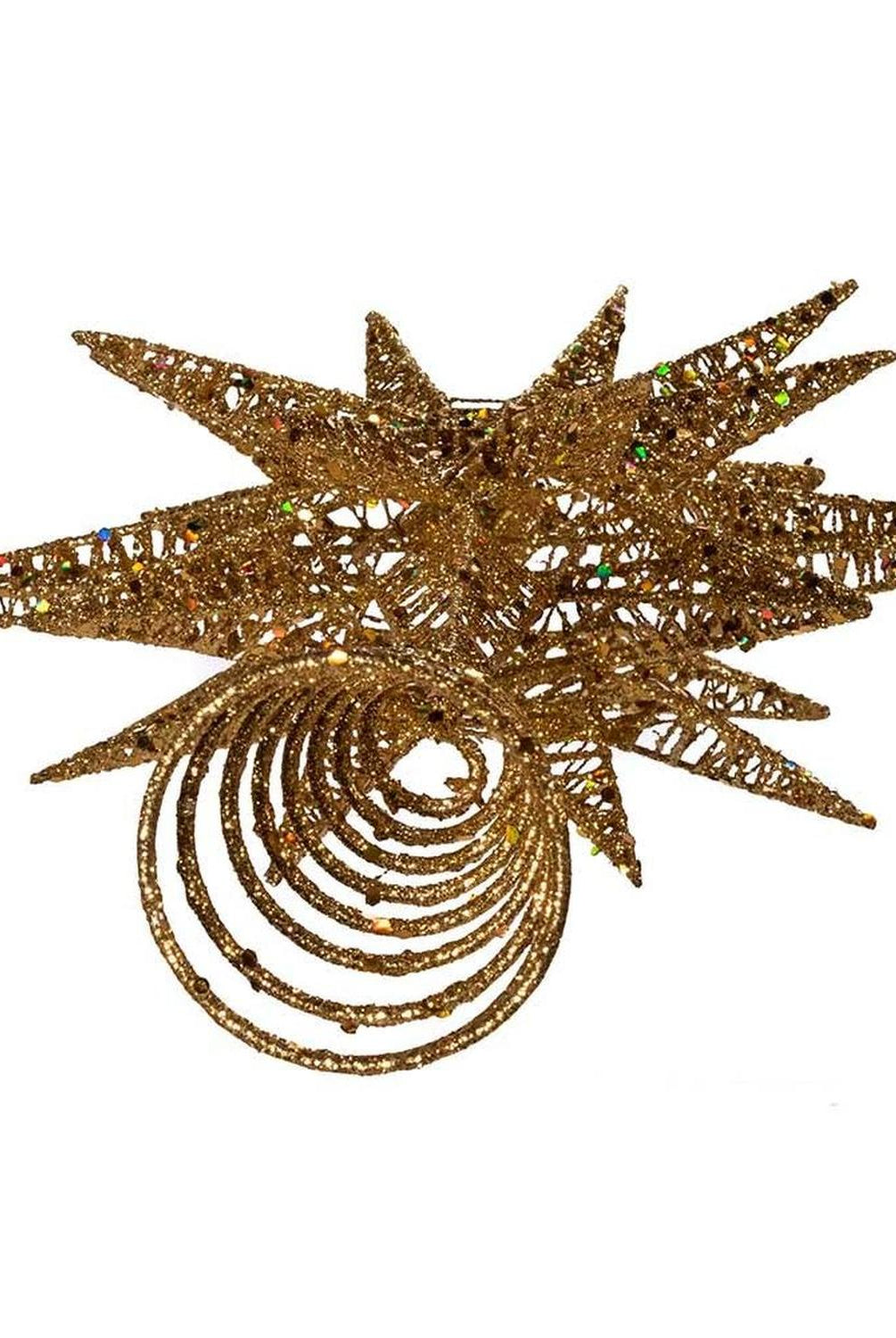 Kurt Adler 16.5-Inch Gold Glitter Wire 3D Star Treetop