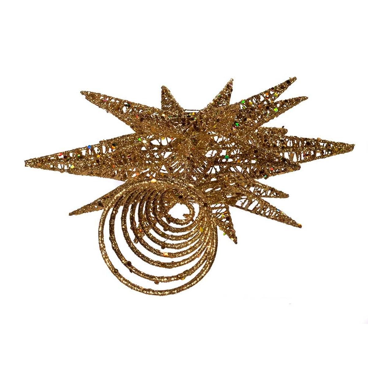 Shop For Kurt Adler 16.5 - Inch Gold Glitter Wire 3D Star Treetop