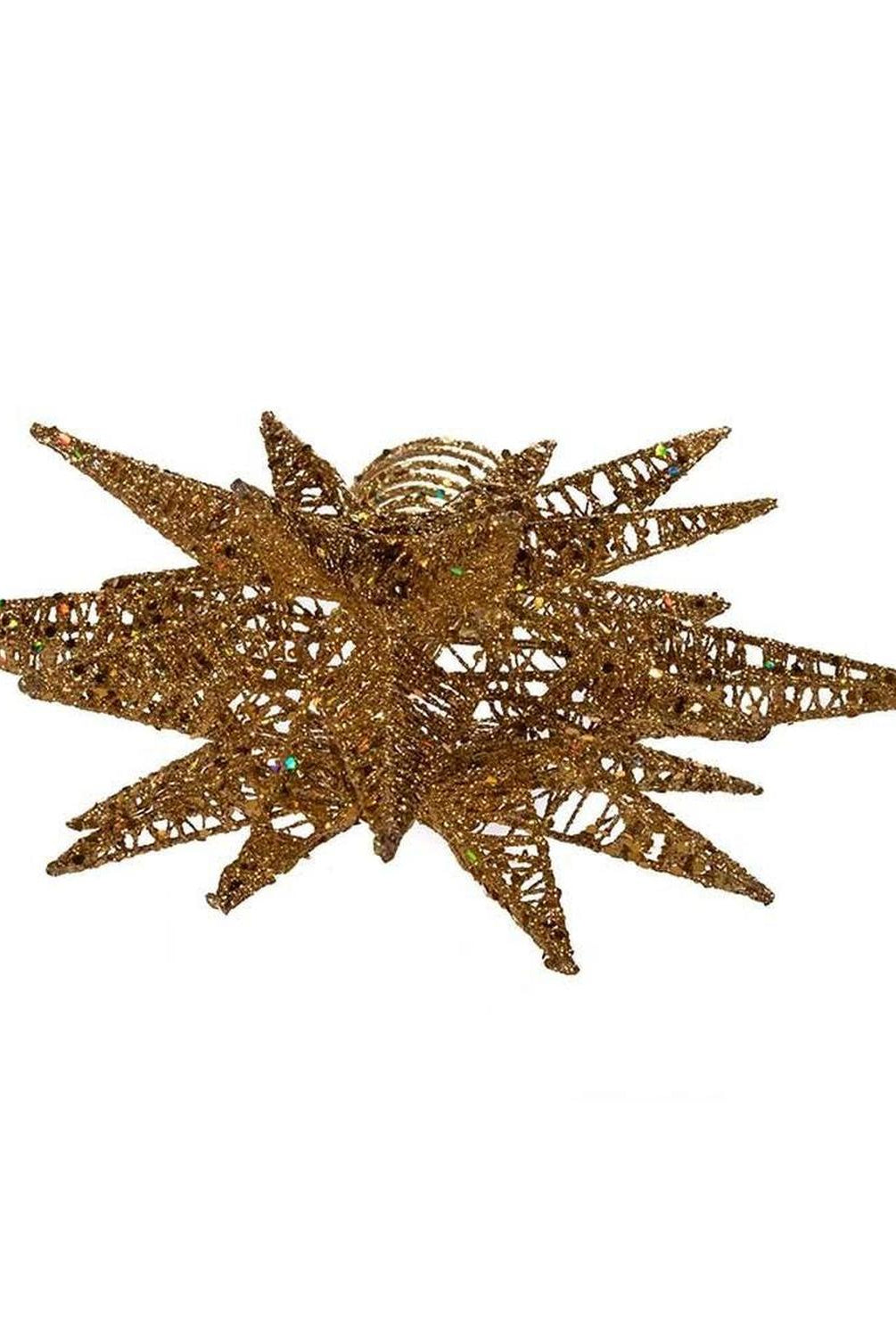 Kurt Adler 16.5-Inch Gold Glitter Wire 3D Star Treetop