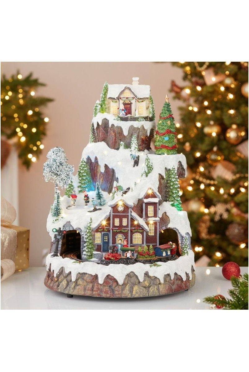 Shop For Kurt Adler 17 - Inch Musical LED Village on Mountain Table Piece