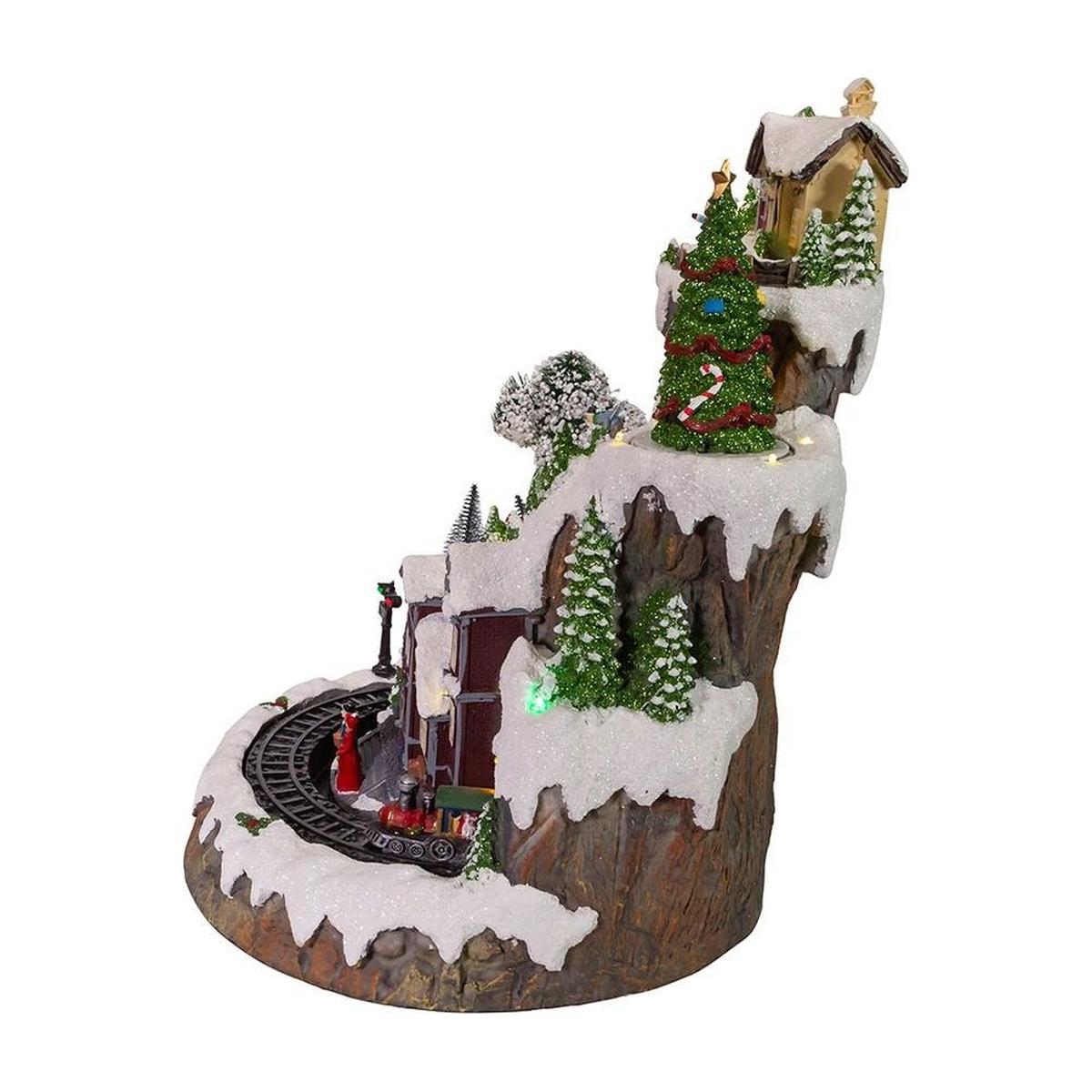 Shop For Kurt Adler 17 - Inch Musical LED Village on Mountain Table Piece