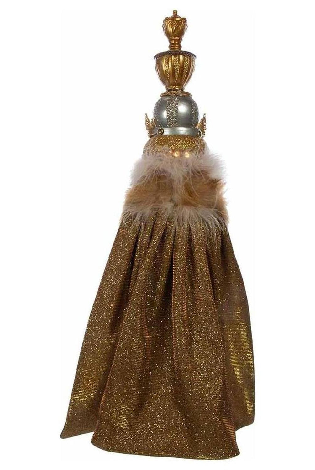 Kurt Adler 17.5" Hollywood Gold with Fuzzy Cape King Nutcracker