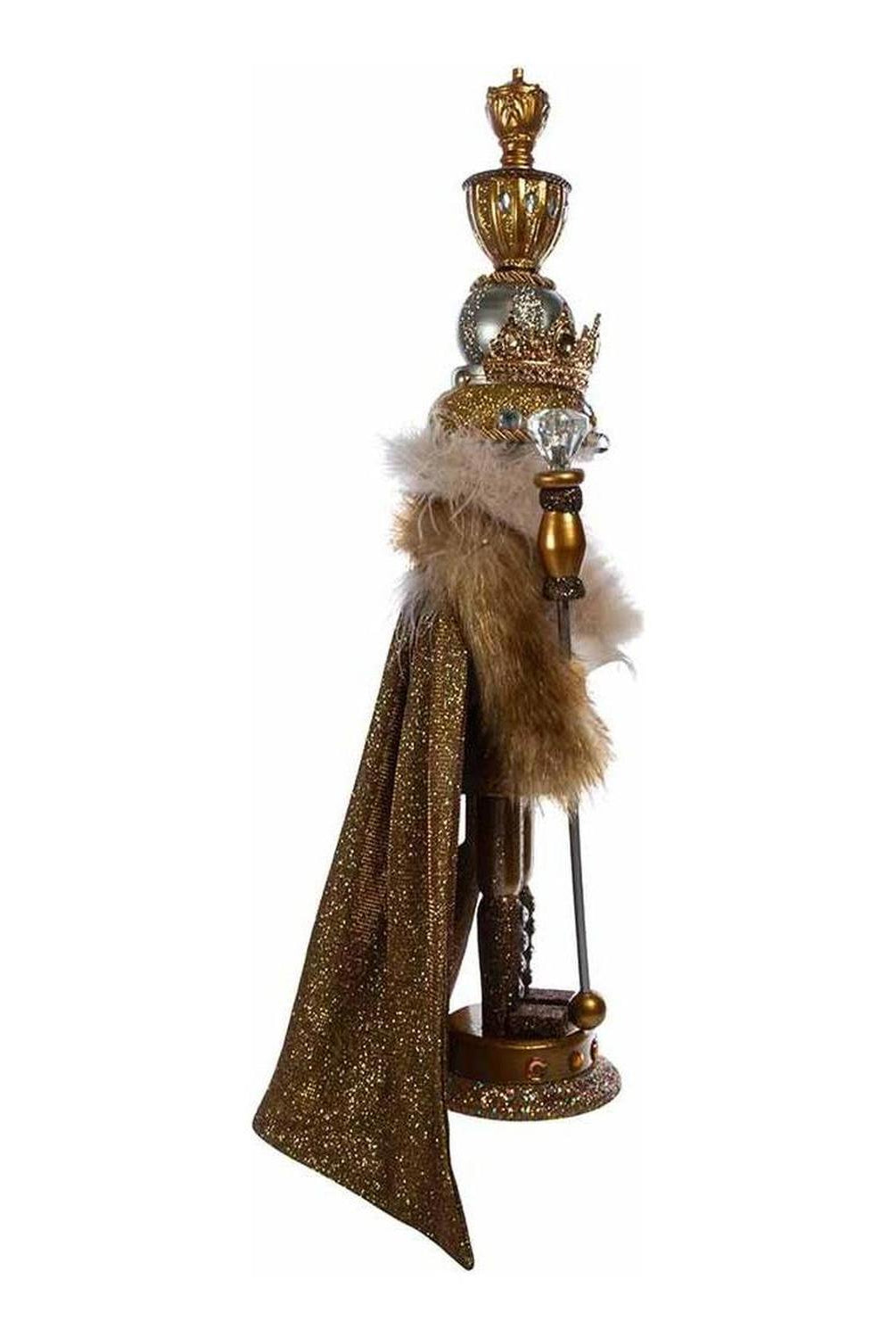 Kurt Adler 17.5" Hollywood Gold with Fuzzy Cape King Nutcracker