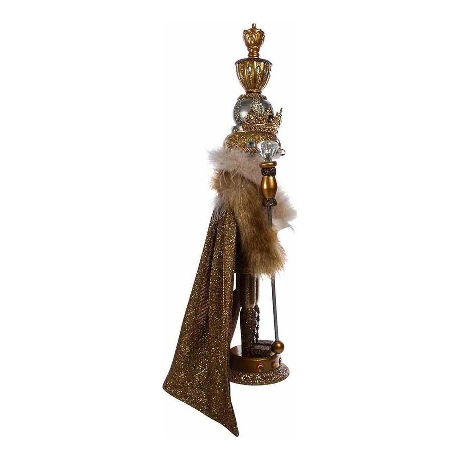 Shop For Kurt Adler 17.5" Hollywood Gold with Fuzzy Cape King Nutcracker