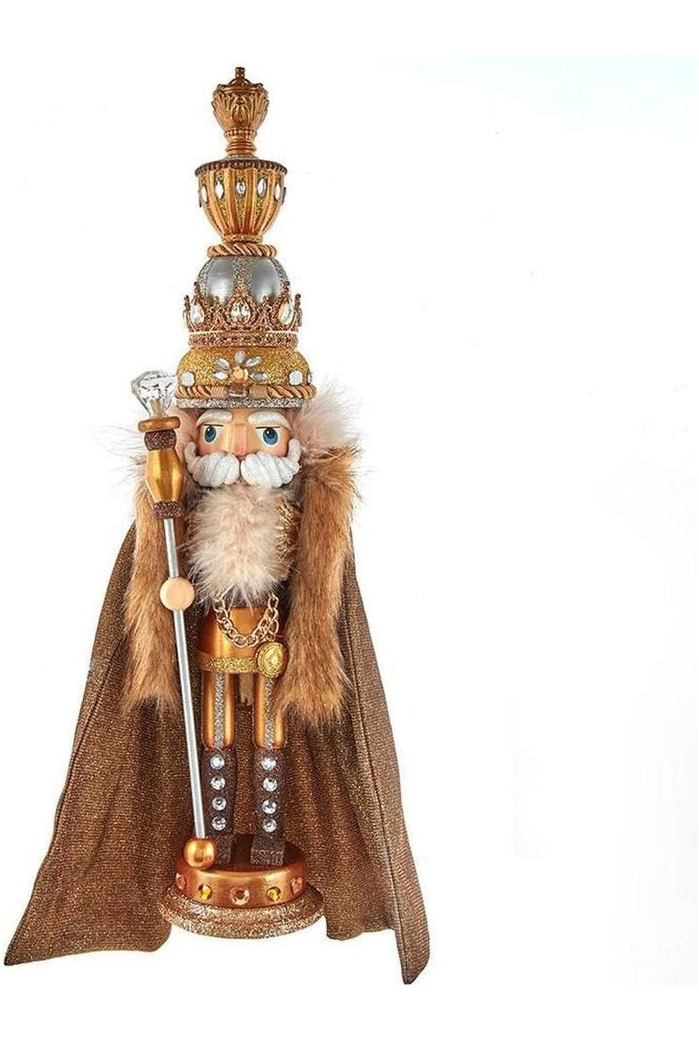 Kurt Adler 17.5" Hollywood Gold with Fuzzy Cape King Nutcracker