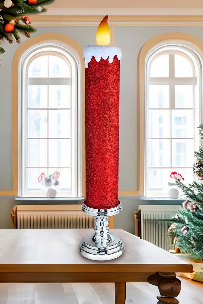 Shop For Kurt Adler 19.63 - Inch Battery Operated Red Glittered Candle