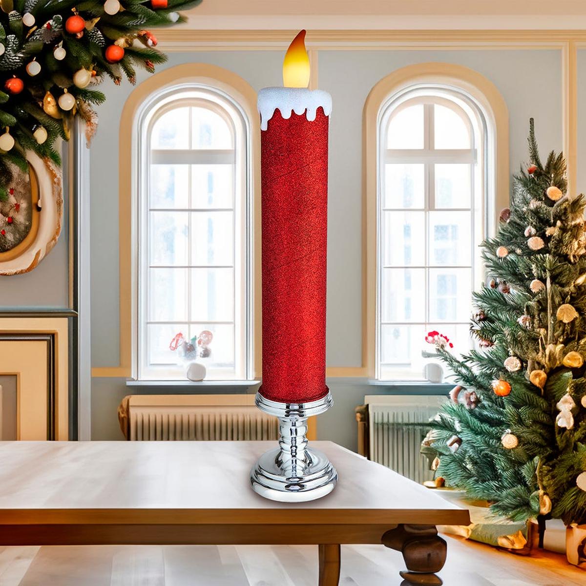 Shop For Kurt Adler 19.63 - Inch Battery Operated Red Glittered Candle