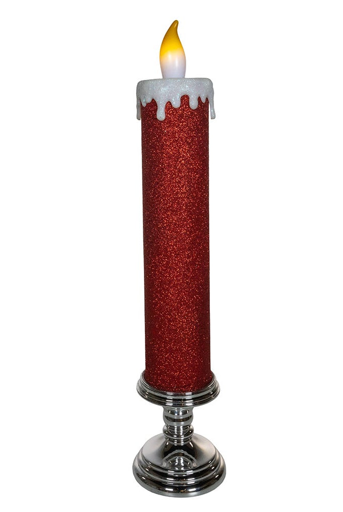 Shop For Kurt Adler 19.63 - Inch Battery Operated Red Glittered Candle