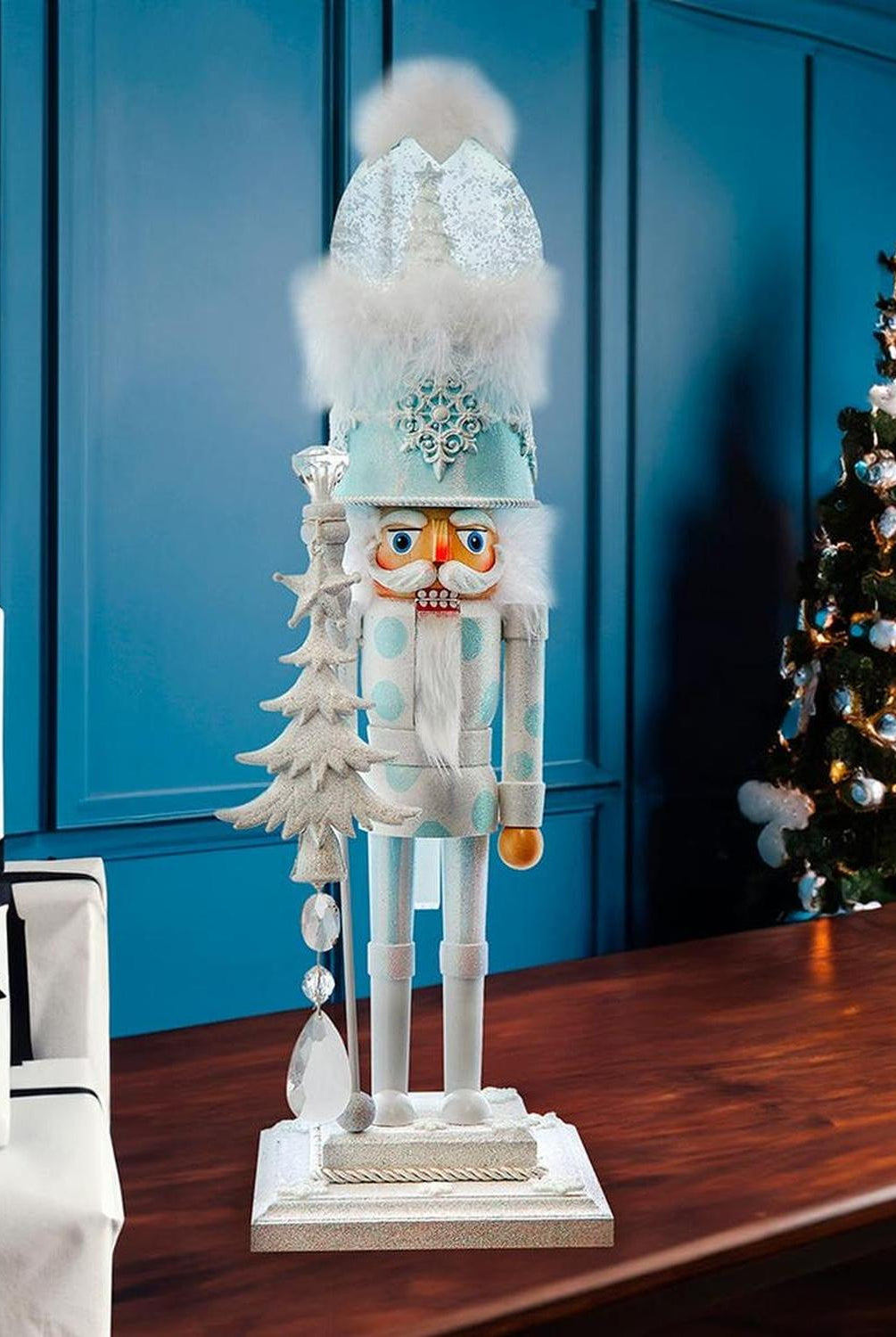 Kurt Adler 20-Inch Musical White Soldier Water Globe Hat Nutcracker