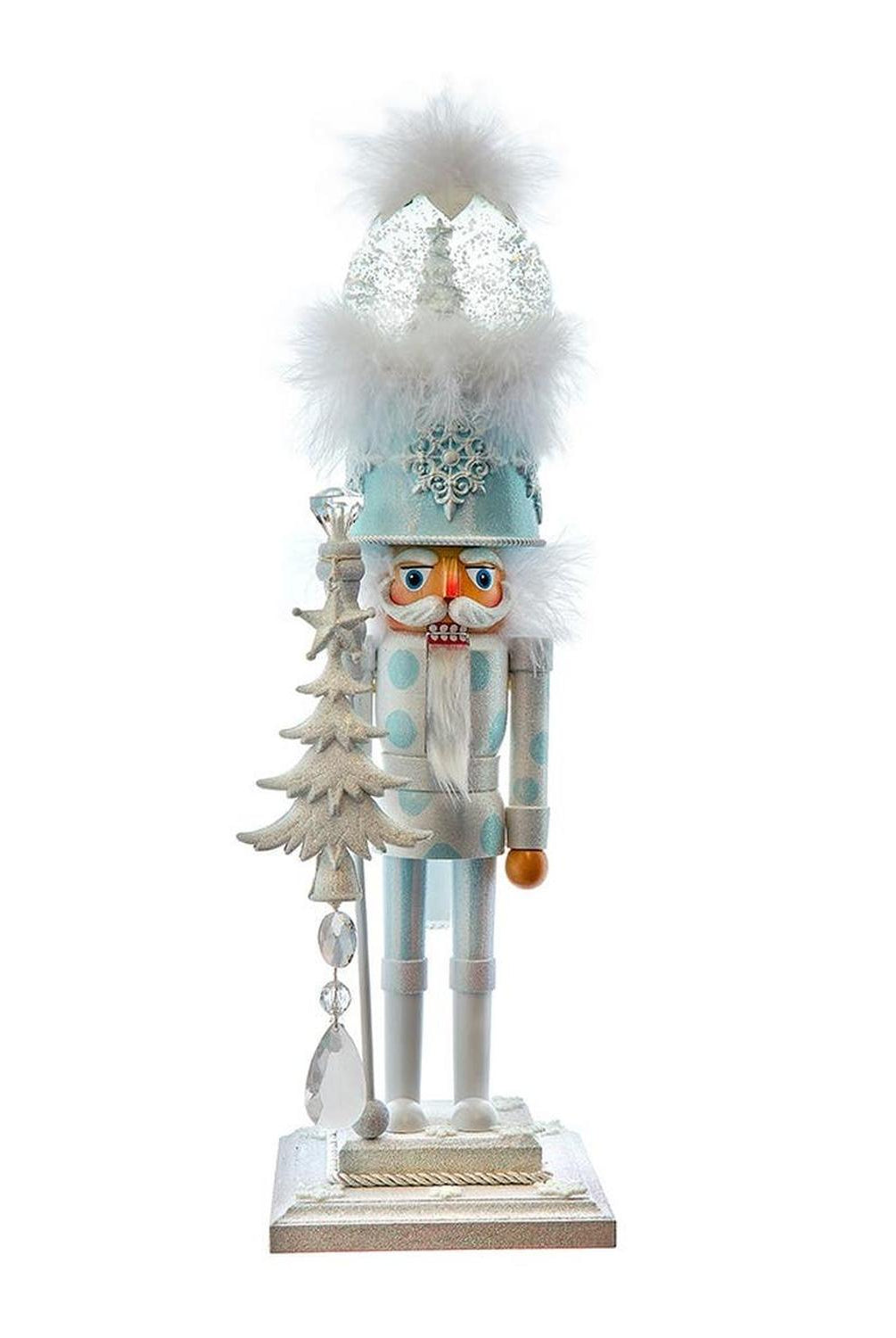 Kurt Adler 20-Inch Musical White Soldier Water Globe Hat Nutcracker