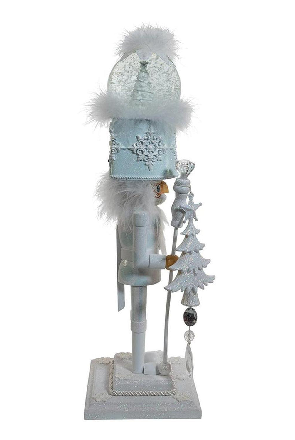 Kurt Adler 20-Inch Musical White Soldier Water Globe Hat Nutcracker