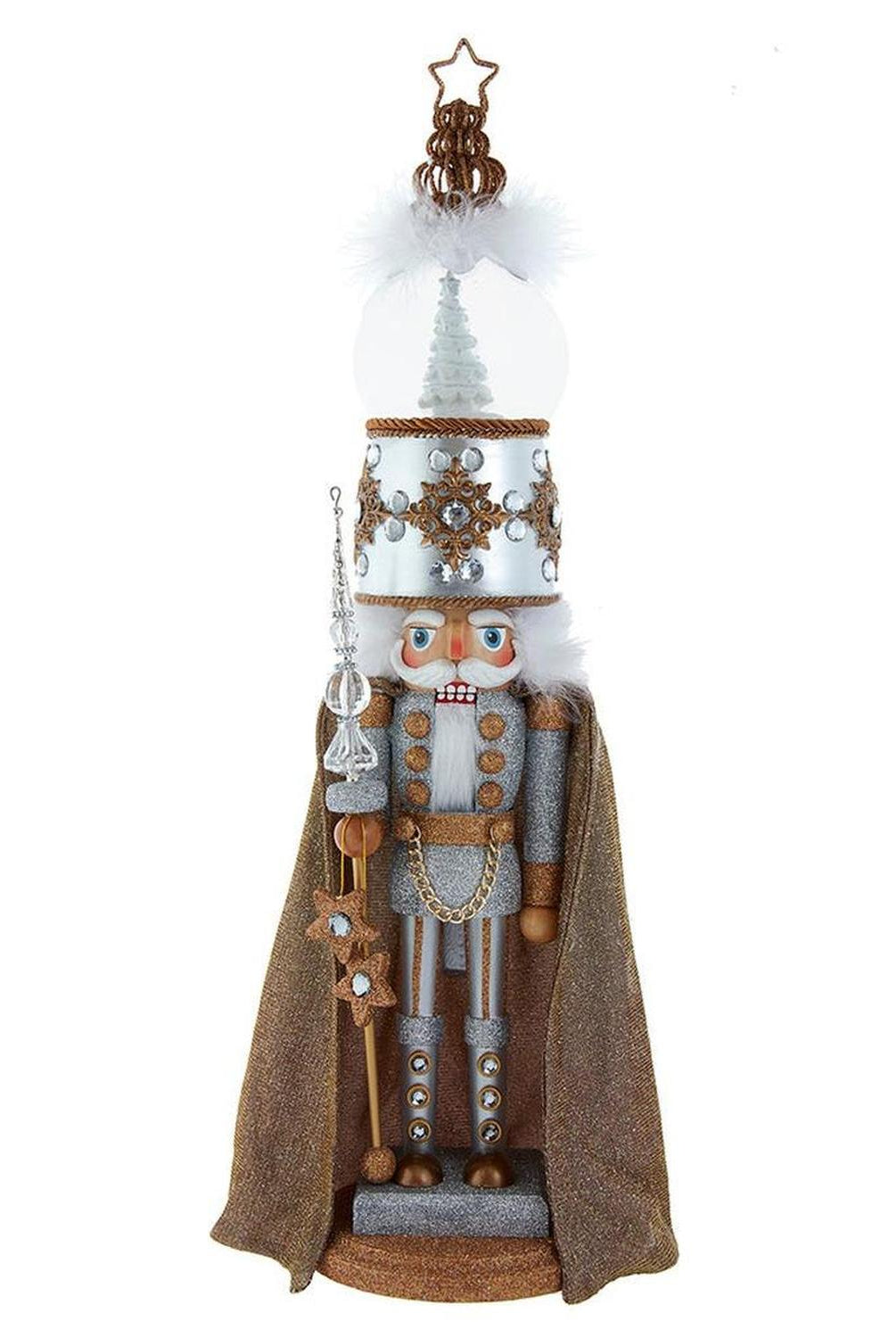 Kurt Adler 22-Inch Hollywood Nutcrackers Musical Gold and Silver Nutcracker With Water Globe