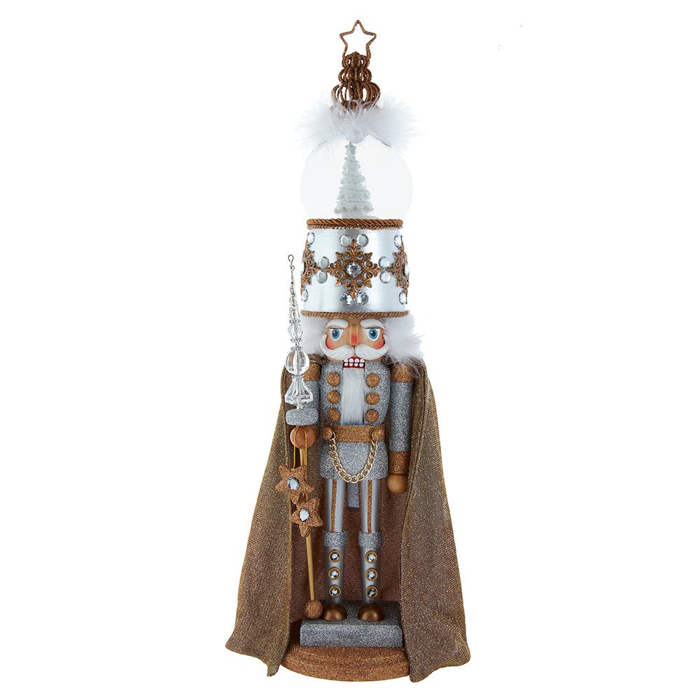 Shop For Kurt Adler 22 - Inch Hollywood Nutcrackers Musical Gold and Silver Nutcracker With Water Globe