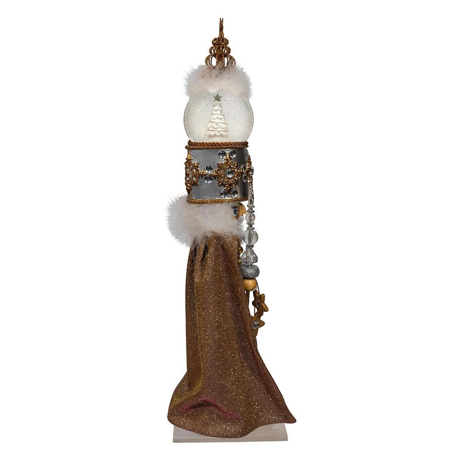 Kurt Adler 22-Inch Hollywood Nutcrackers Musical Gold and Silver Nutcracker With Water Globe