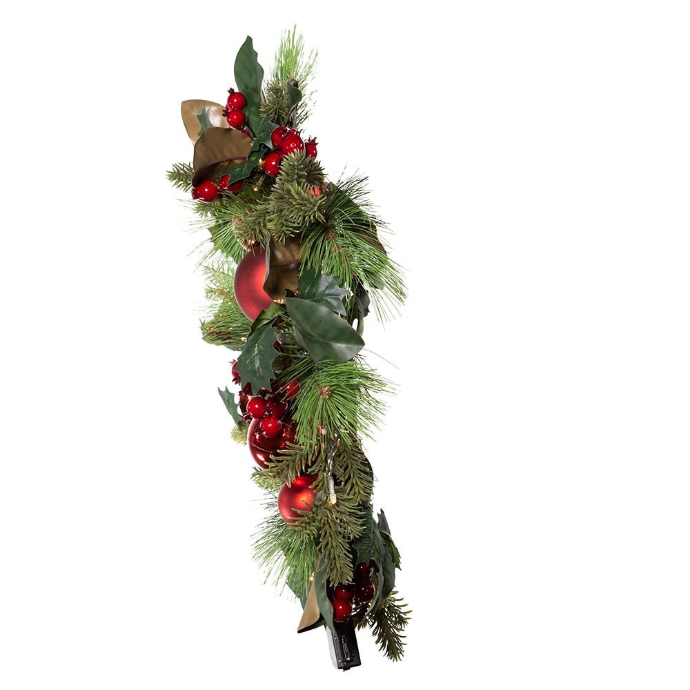 Shop For Kurt Adler 22 - Inch Red Berries and Balls LED Wreath