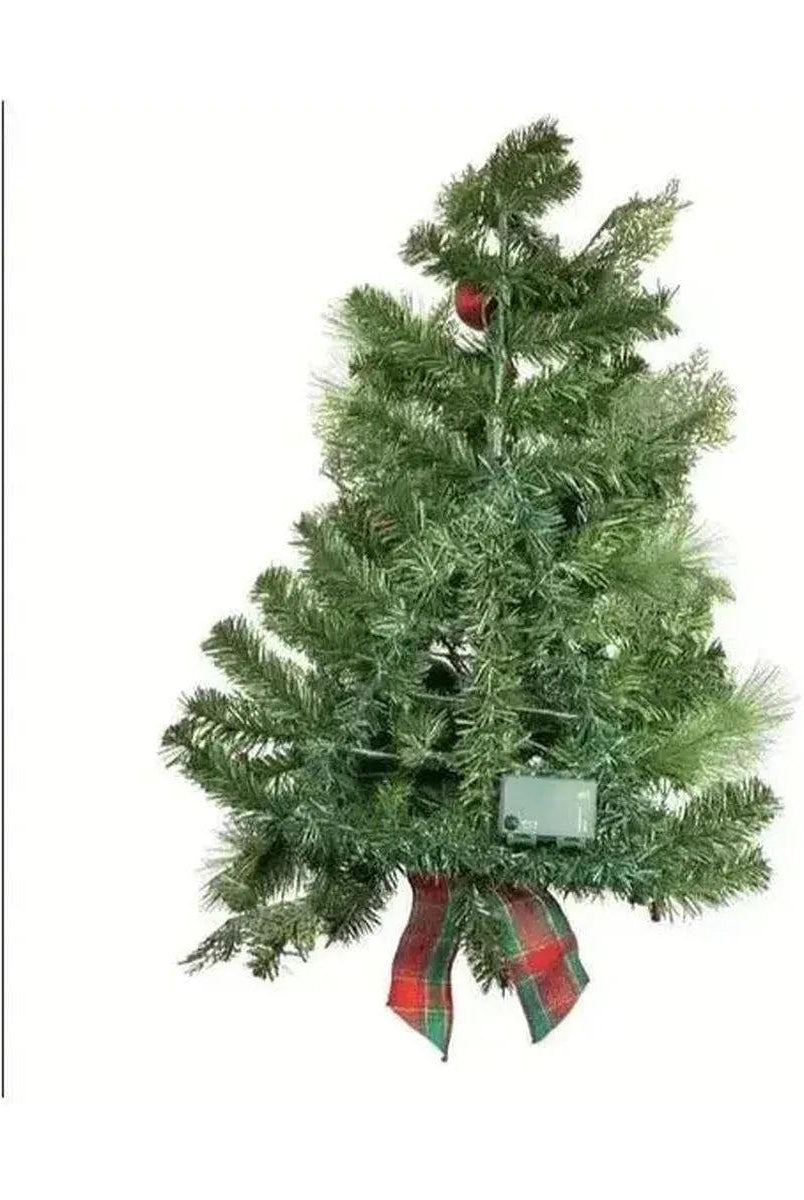 Shop For Kurt Adler 26 - Inch Battery - Operated Pre - Lit Red And Green Wall Tree With Bow