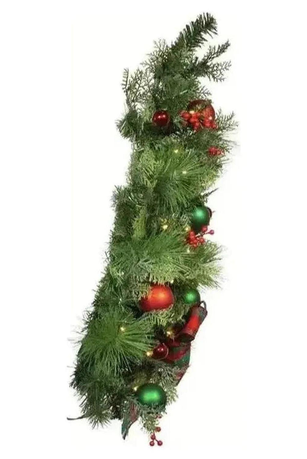 Shop For Kurt Adler 26 - Inch Battery - Operated Pre - Lit Red And Green Wall Tree With Bow