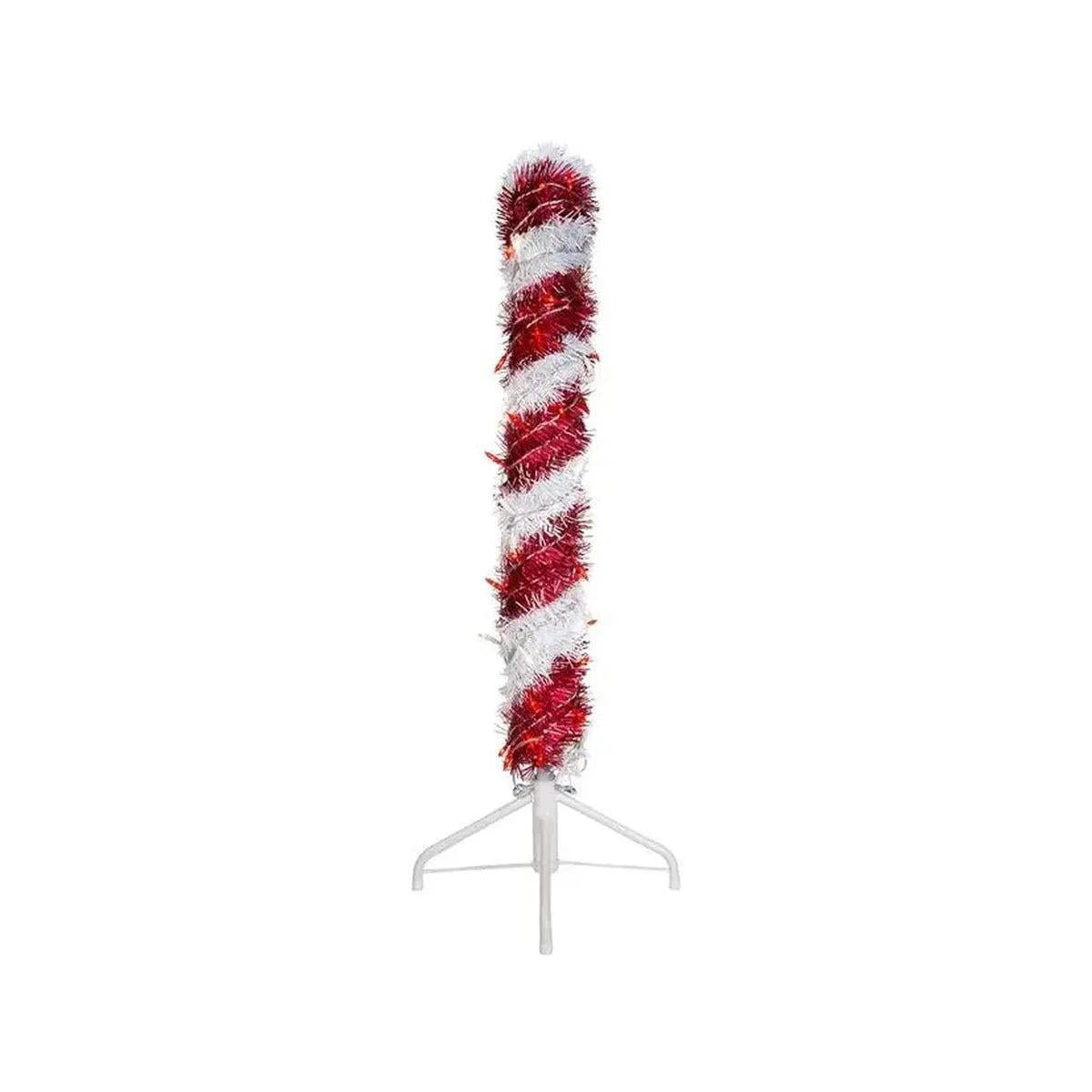 Shop For Kurt Adler 3 - Foot Pre - Lit Red and White LED Tinsel Candy Cane