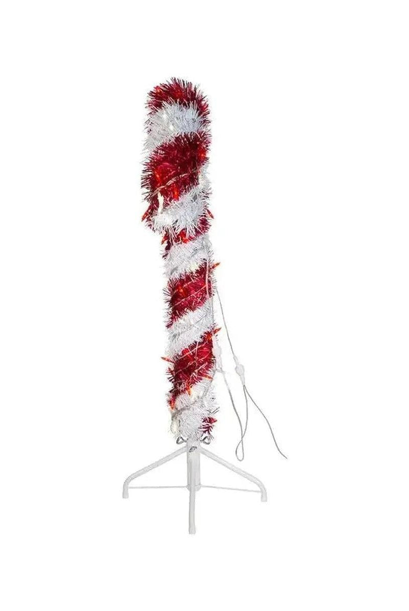Shop For Kurt Adler 3 - Foot Pre - Lit Red and White LED Tinsel Candy Cane