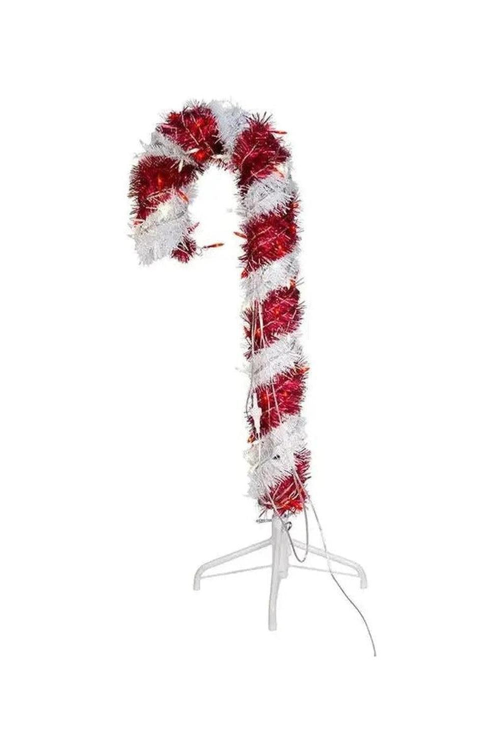 Shop For Kurt Adler 3 - Foot Pre - Lit Red and White LED Tinsel Candy Cane