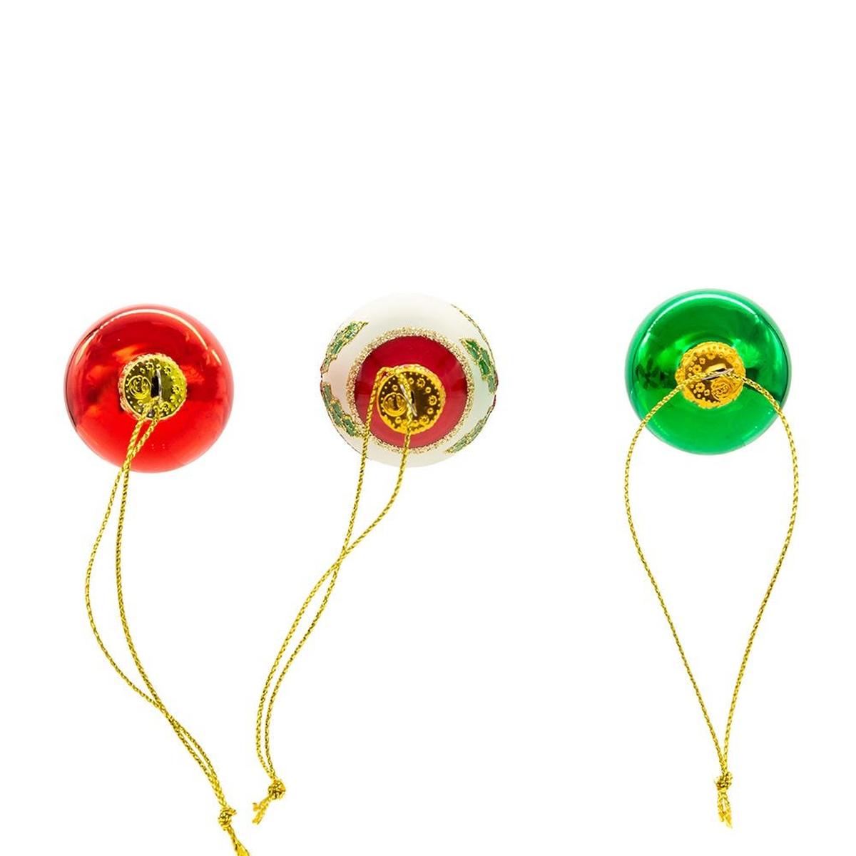 Shop For Kurt Adler 35MM Glass Green and Red Ball and Finial (Set of 12)