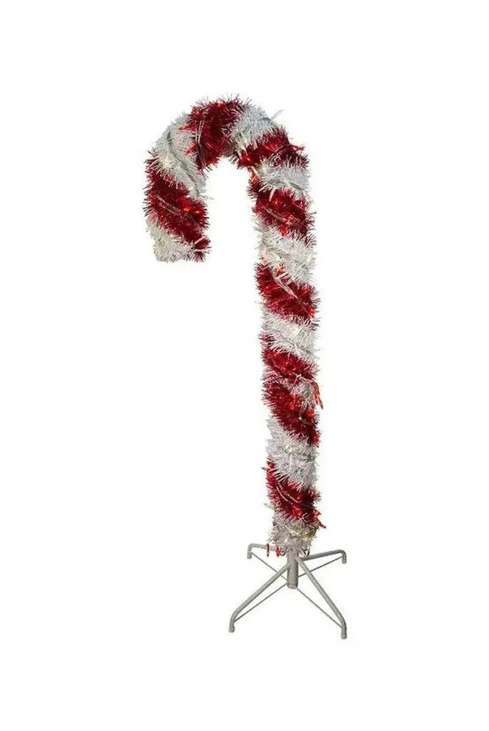 Shop For Kurt Adler 4 - Foot Pre - Lit Red and White LED Tinsel Candy Cane
