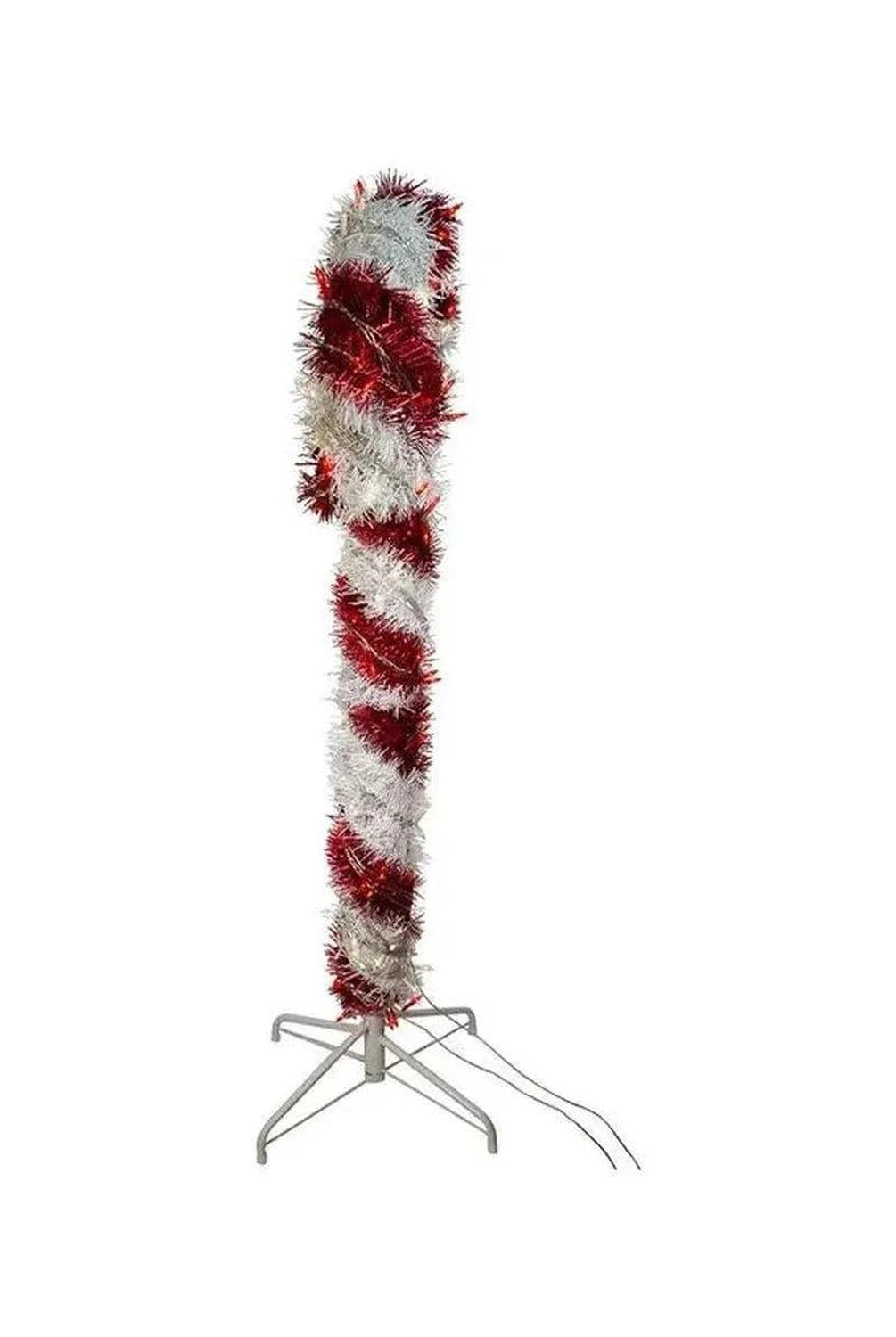 Shop For Kurt Adler 4 - Foot Pre - Lit Red and White LED Tinsel Candy Cane