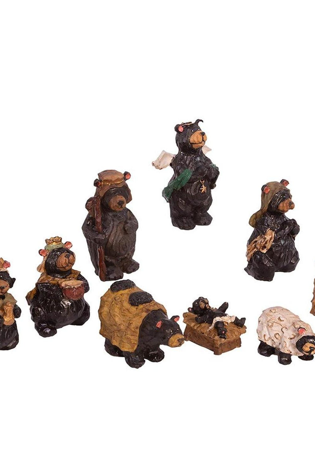 Kurt Adler 4-Inch Resin Nativity Bear, Set of 9