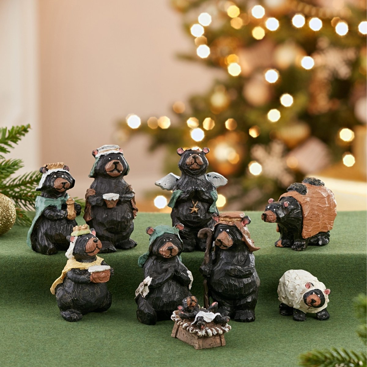 Shop For Kurt Adler 4 - Inch Resin Nativity Bear, Set of 9