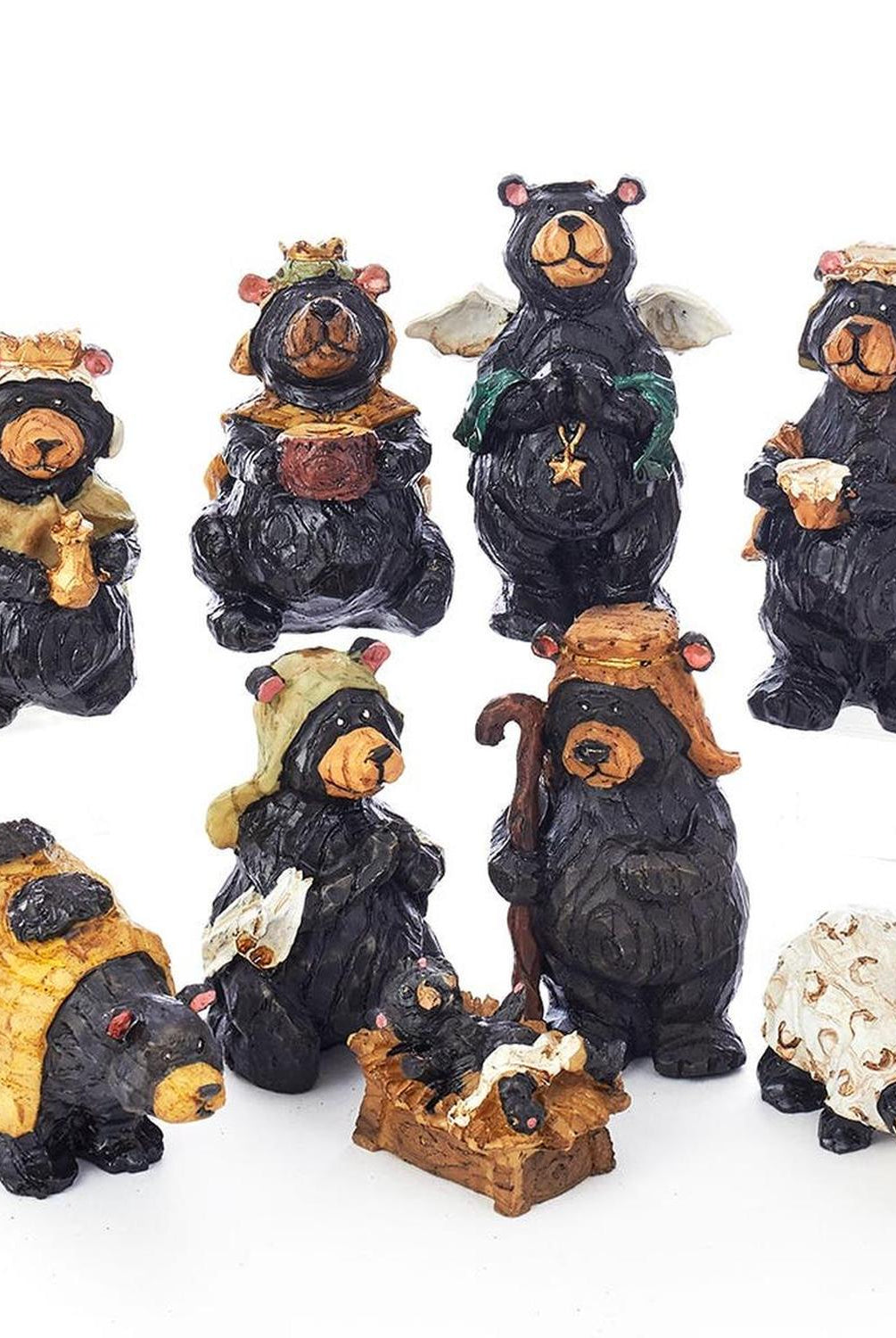 Kurt Adler 4-Inch Resin Nativity Bear, Set of 9