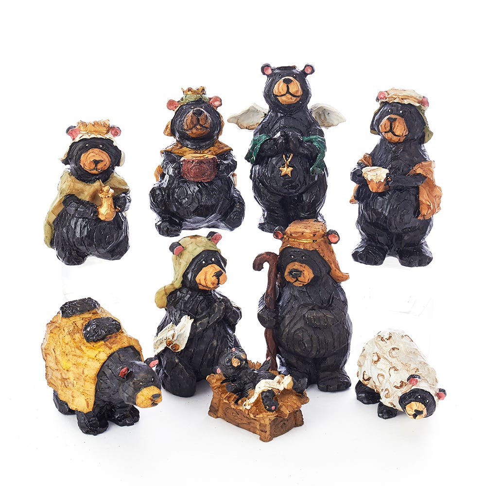 Shop For Kurt Adler 4 - Inch Resin Nativity Bear, Set of 9