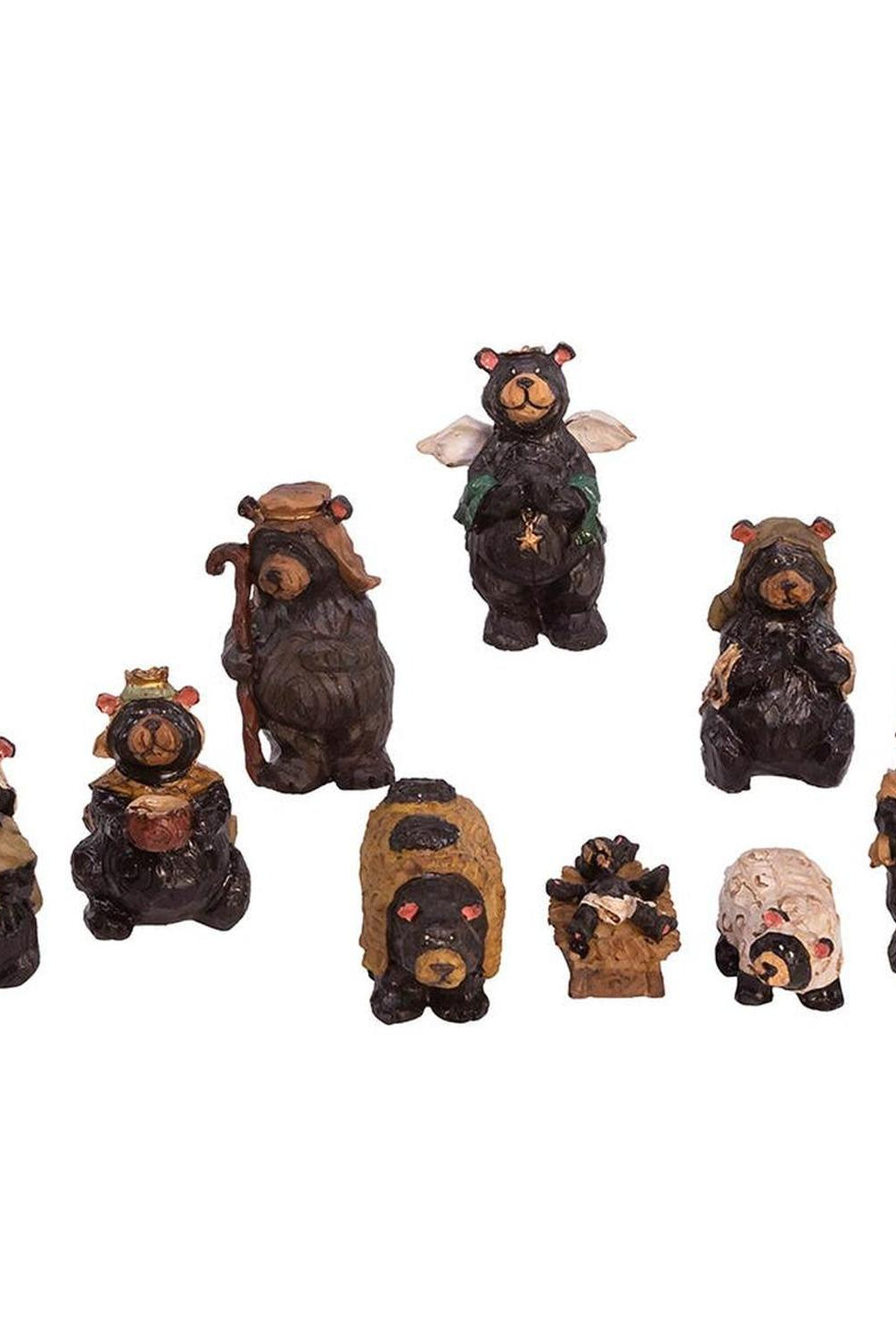 Kurt Adler 4-Inch Resin Nativity Bear, Set of 9