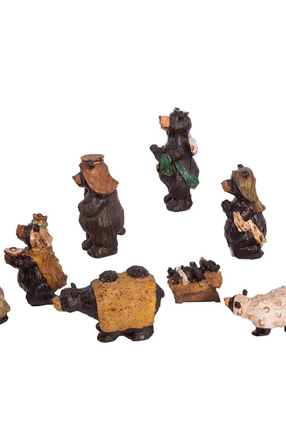 Kurt Adler 4-Inch Resin Nativity Bear, Set of 9
