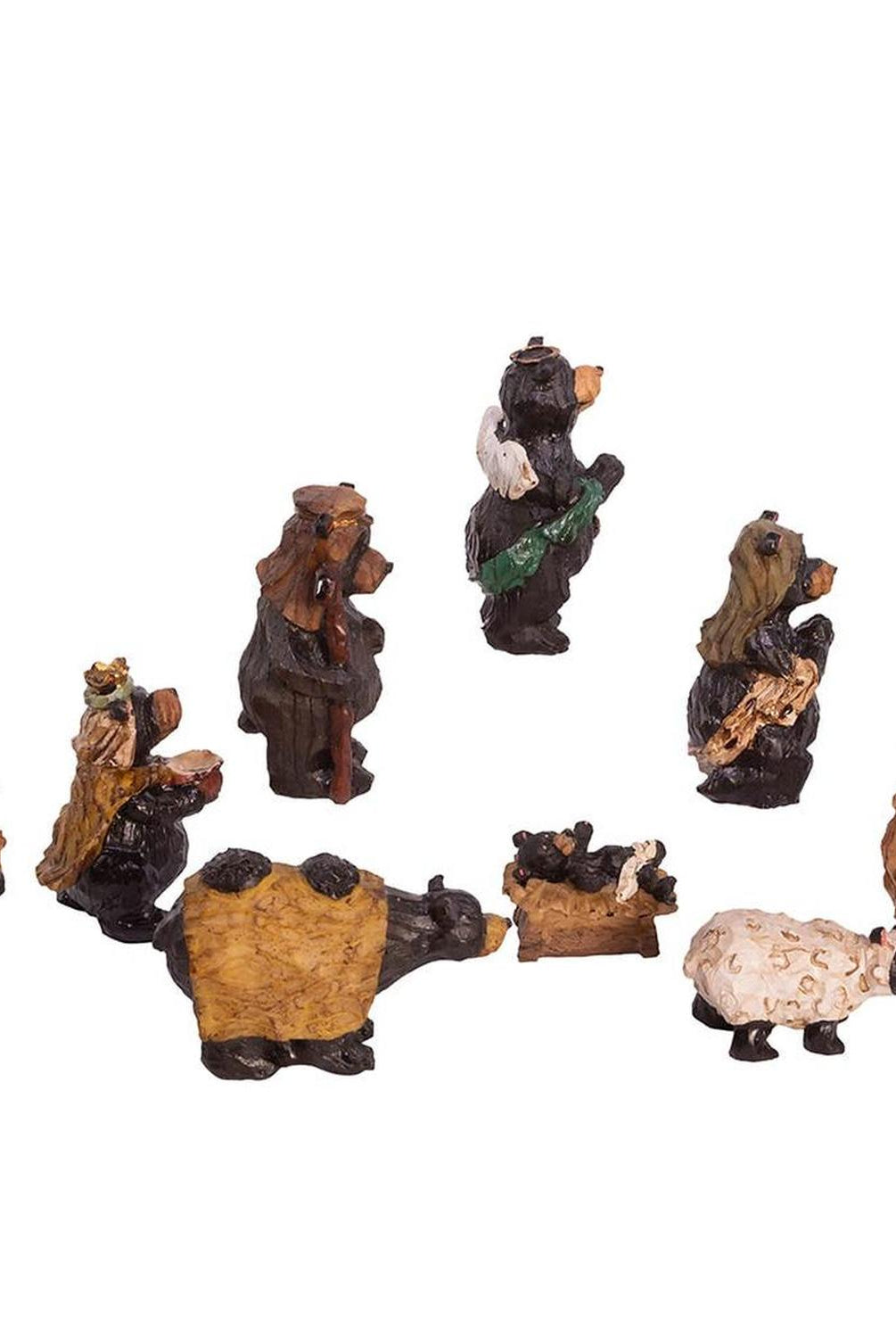 Kurt Adler 4-Inch Resin Nativity Bear, Set of 9