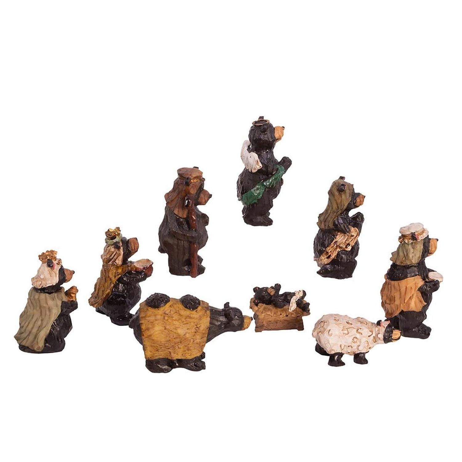 Kurt Adler 4-Inch Resin Nativity Bear, Set of 9