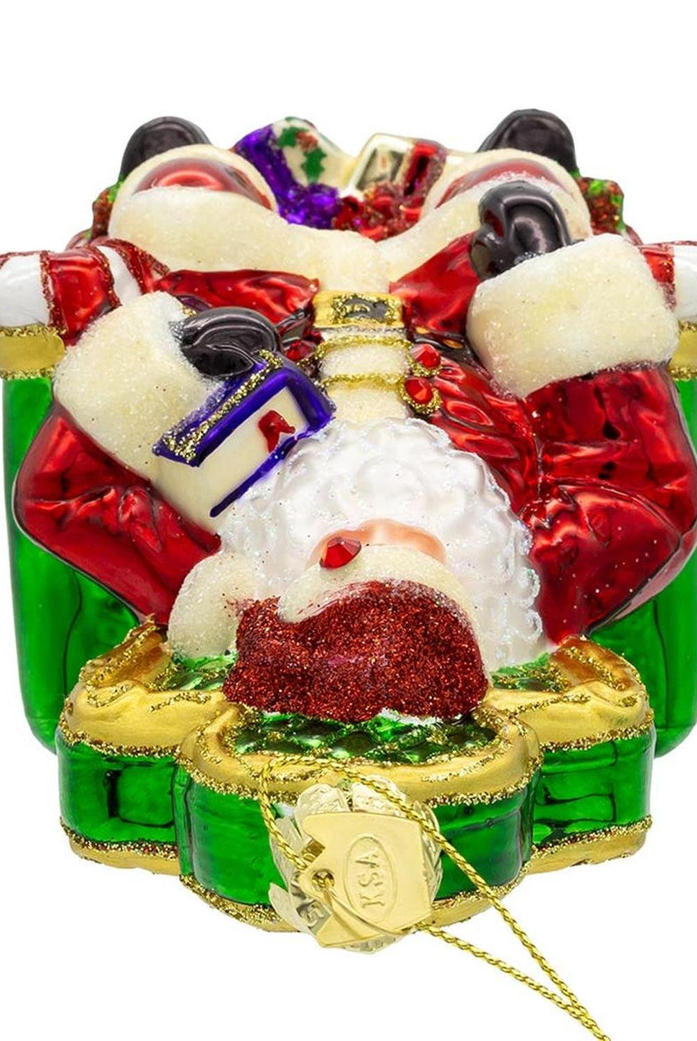 Kurt Adler 5.5-Inch Bellissimo Glass Santa On Throne Ornament