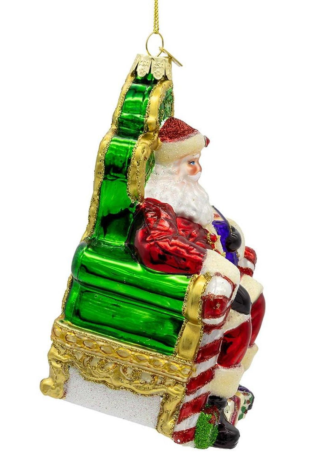 Kurt Adler 5.5-Inch Bellissimo Glass Santa On Throne Ornament