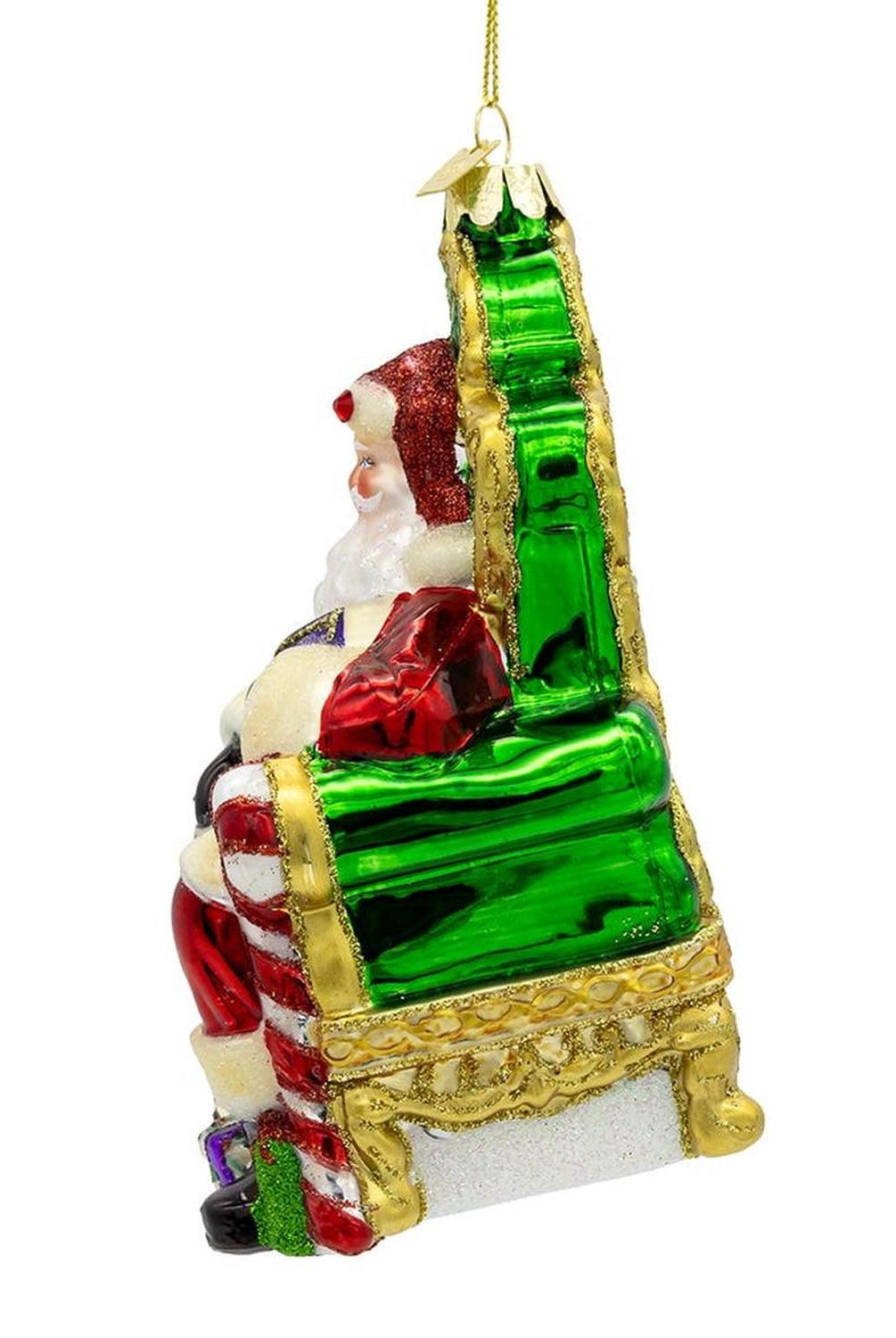 Kurt Adler 5.5-Inch Bellissimo Glass Santa On Throne Ornament