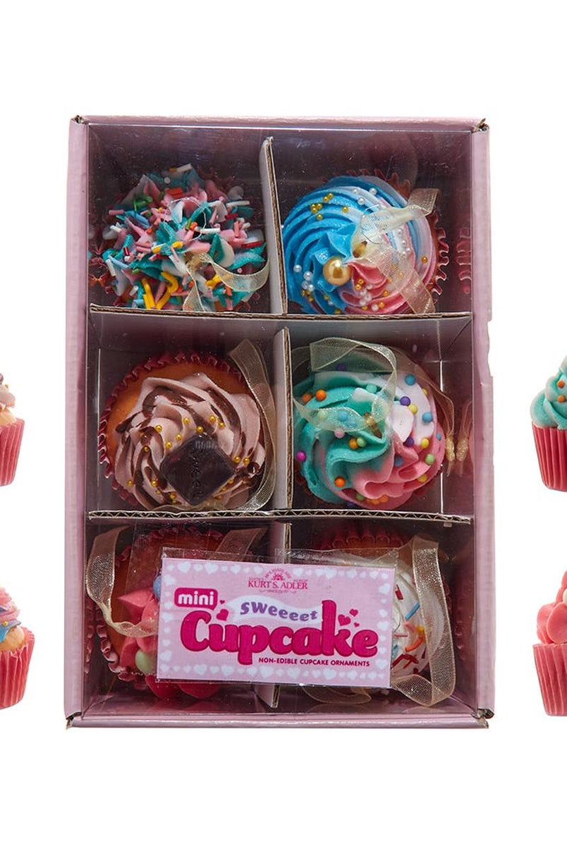 Shop For Kurt Adler 6 - 6.5 - Inch Miniature Foam Cupcake Ornaments, 6 - Piece Boxed Set
